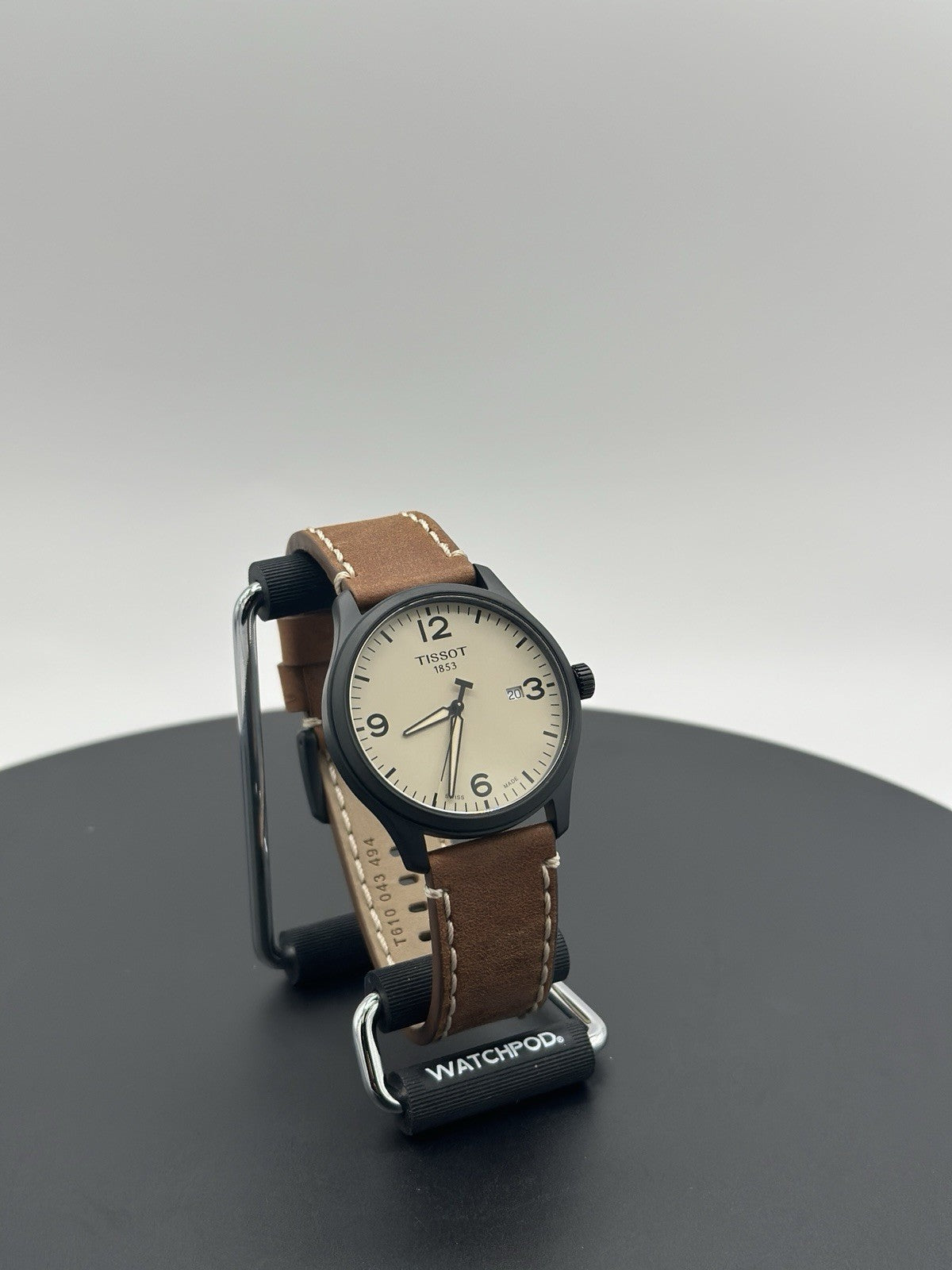 Tissot Mens Gent XL 316L 42mm Black Stainless Steel Case Brown Leather Strap