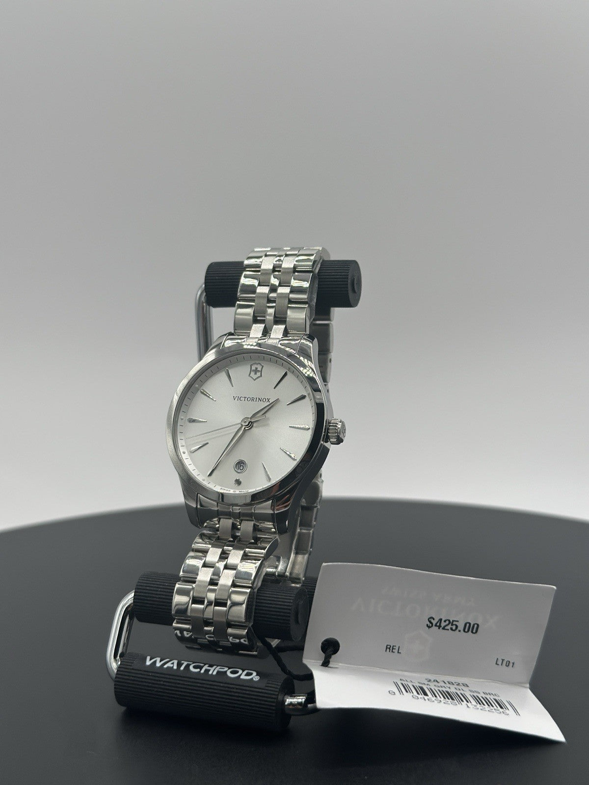 Victorinox Swiss Army Alliance Watch Women 35mm Silver Dial Steel Date Round