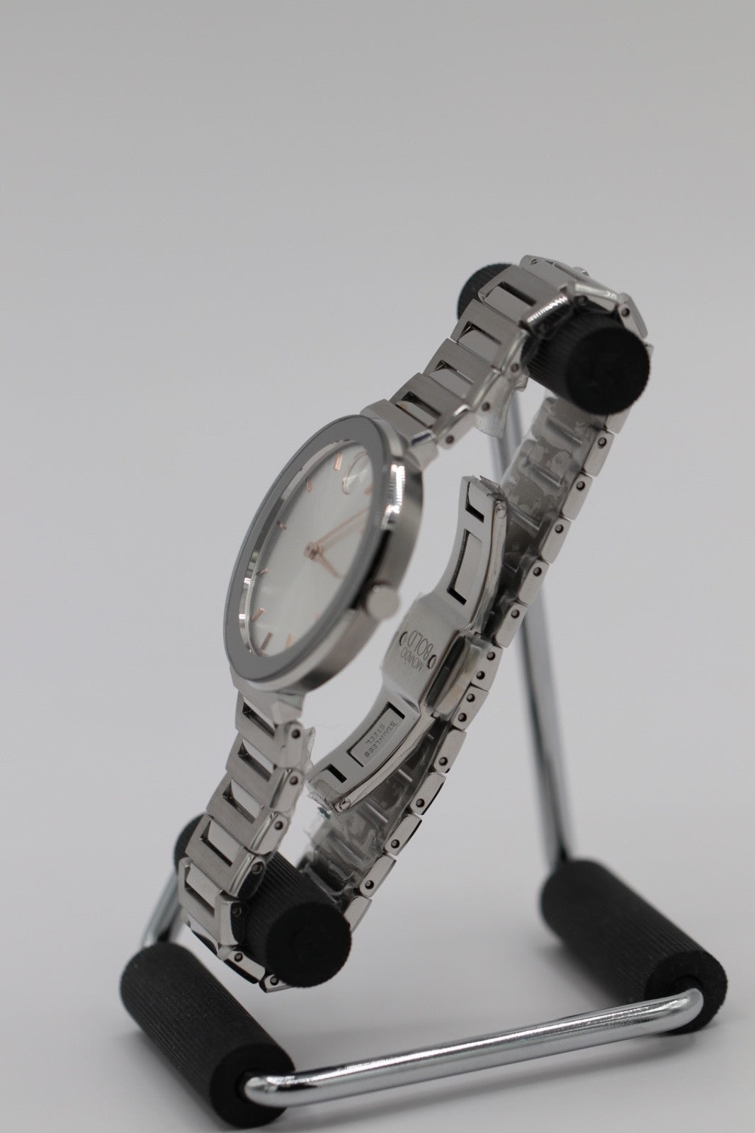 NEW Movado BOLD Horizon 3601090 Silver Dial Stainless Steel 34MM Ladies Watch