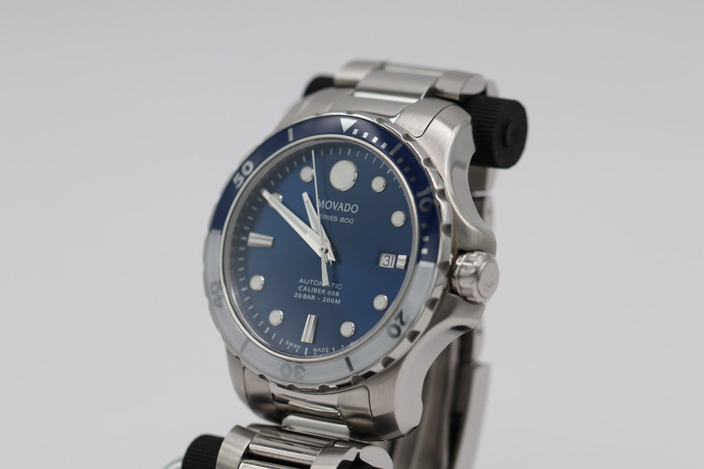 Movado Series 800 Automatic 42mm Blue Dial Stainless Steel Watch 2600158