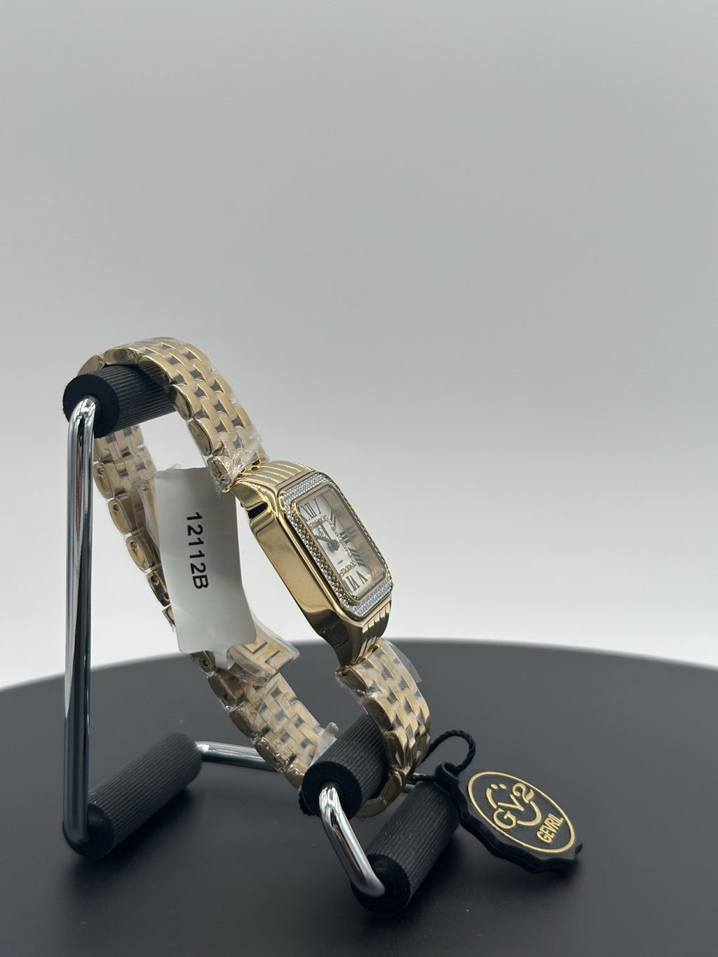 GV2 by Gevril Women's Milan 12112B Swiss Quartz IPYG Gold Steel Diamond Watch