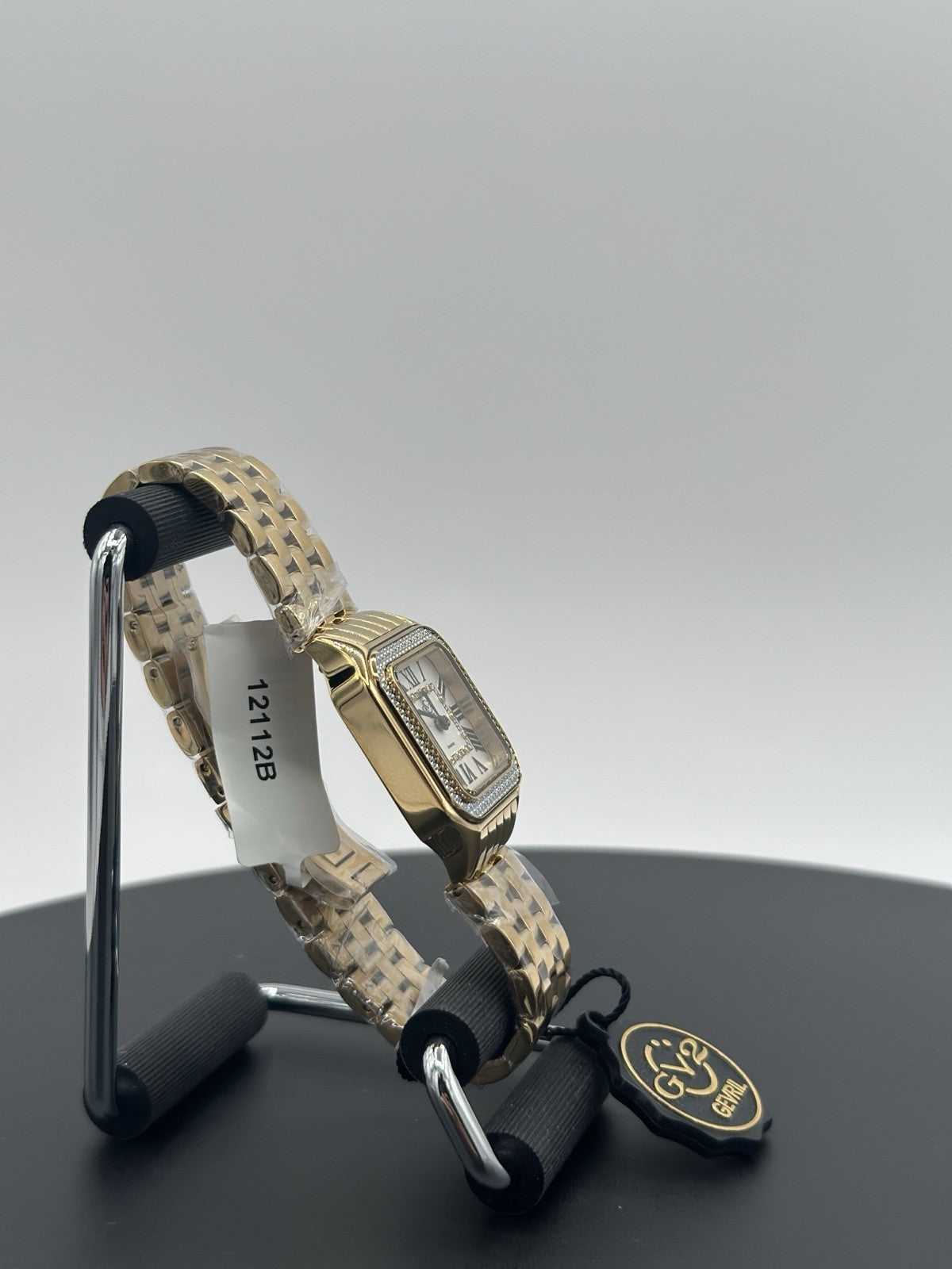 GV2 by Gevril Women's Milan 12112B Swiss Quartz IPYG Gold Steel Diamond Watch