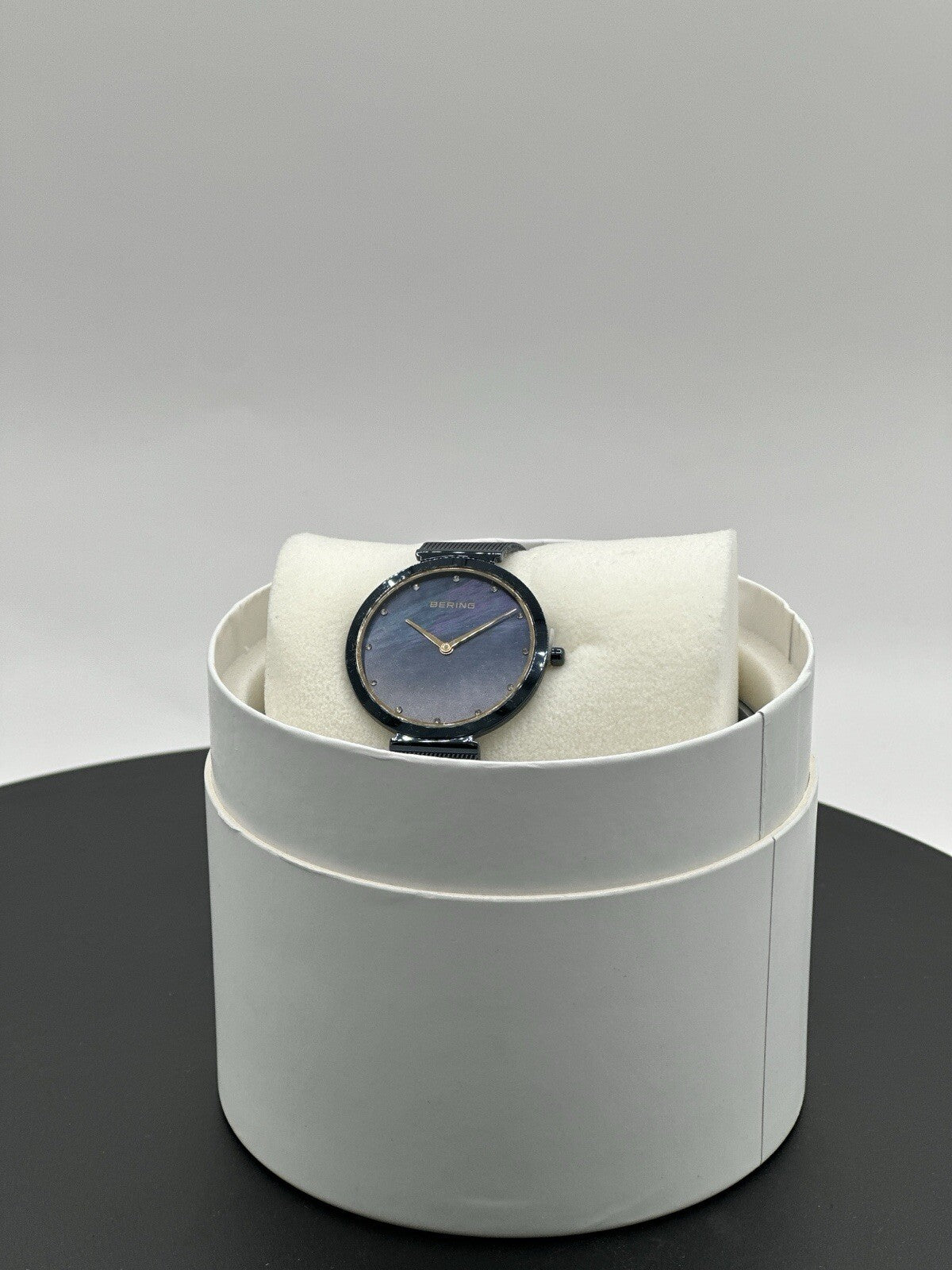 Bering Classic Women's 32mm Crystal Accent Blue MOP Dial Watch NEW 18132-399