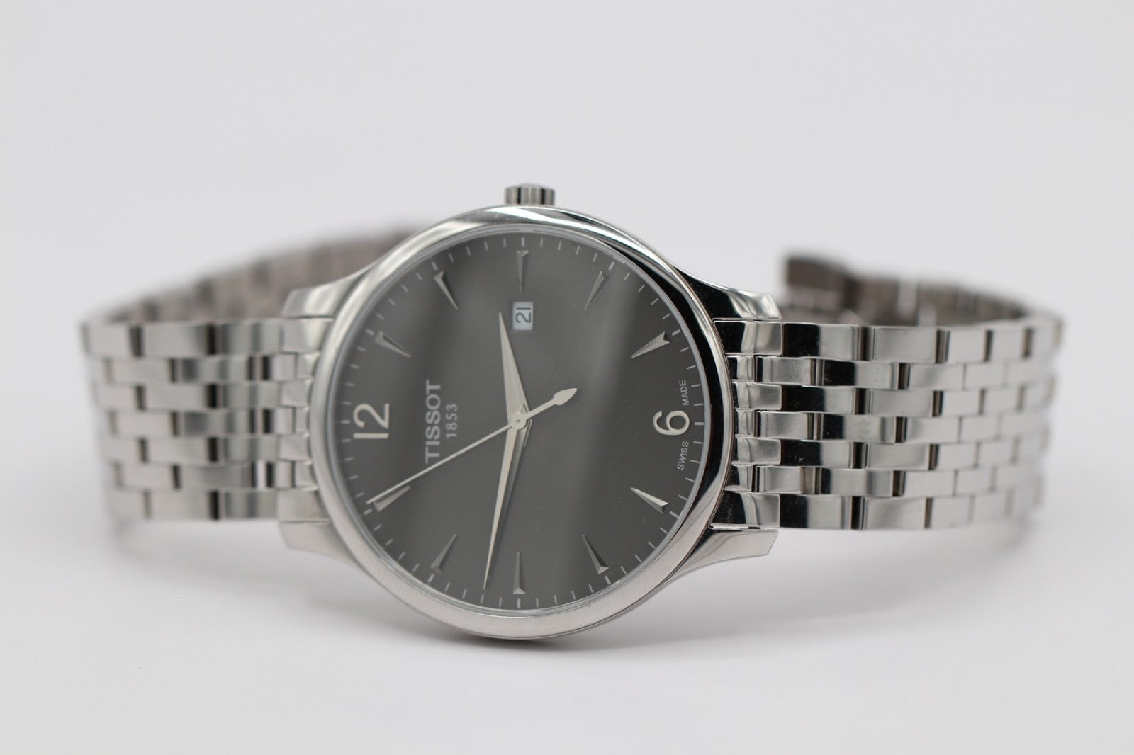 Tissot Tradition 42mm Steel Black Dial Men Quartz Watch T063.610.11.067.00