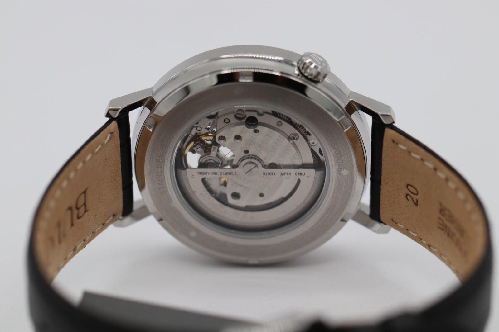 Bulova - Aerojet, Stainless Steel Black Leather Automatic Men's Watch - 96A315