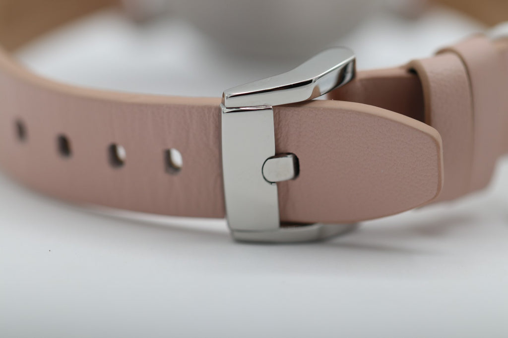 Movado Bold Access Quartz Pink Dial Leather Strap Ladies Watch 3601162