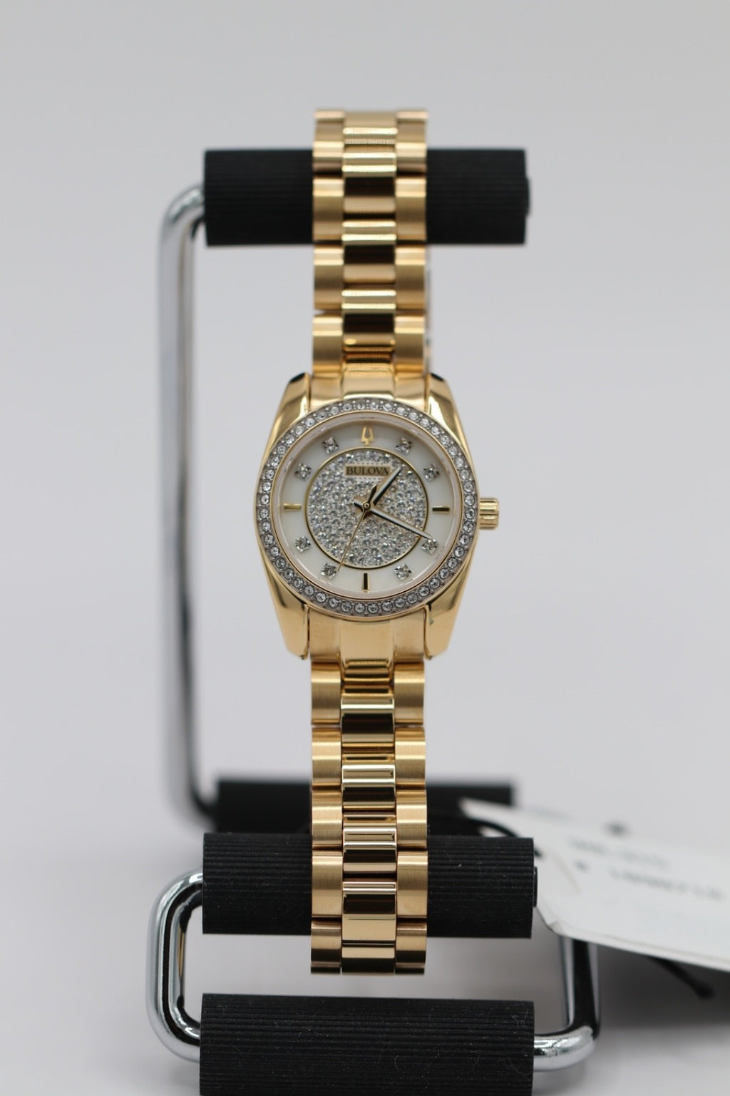 Bulova Classic Gold Tone Stainless Steel Crystal Ladies Watch- Model 98L315 NWT