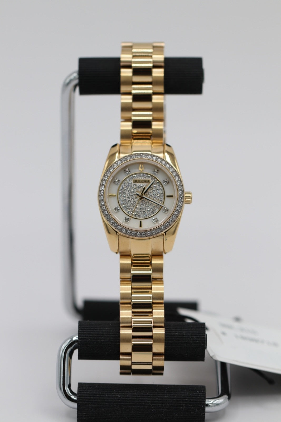 Bulova Classic Gold Tone Stainless Steel Crystal Ladies Watch- Model 98L315 NWT