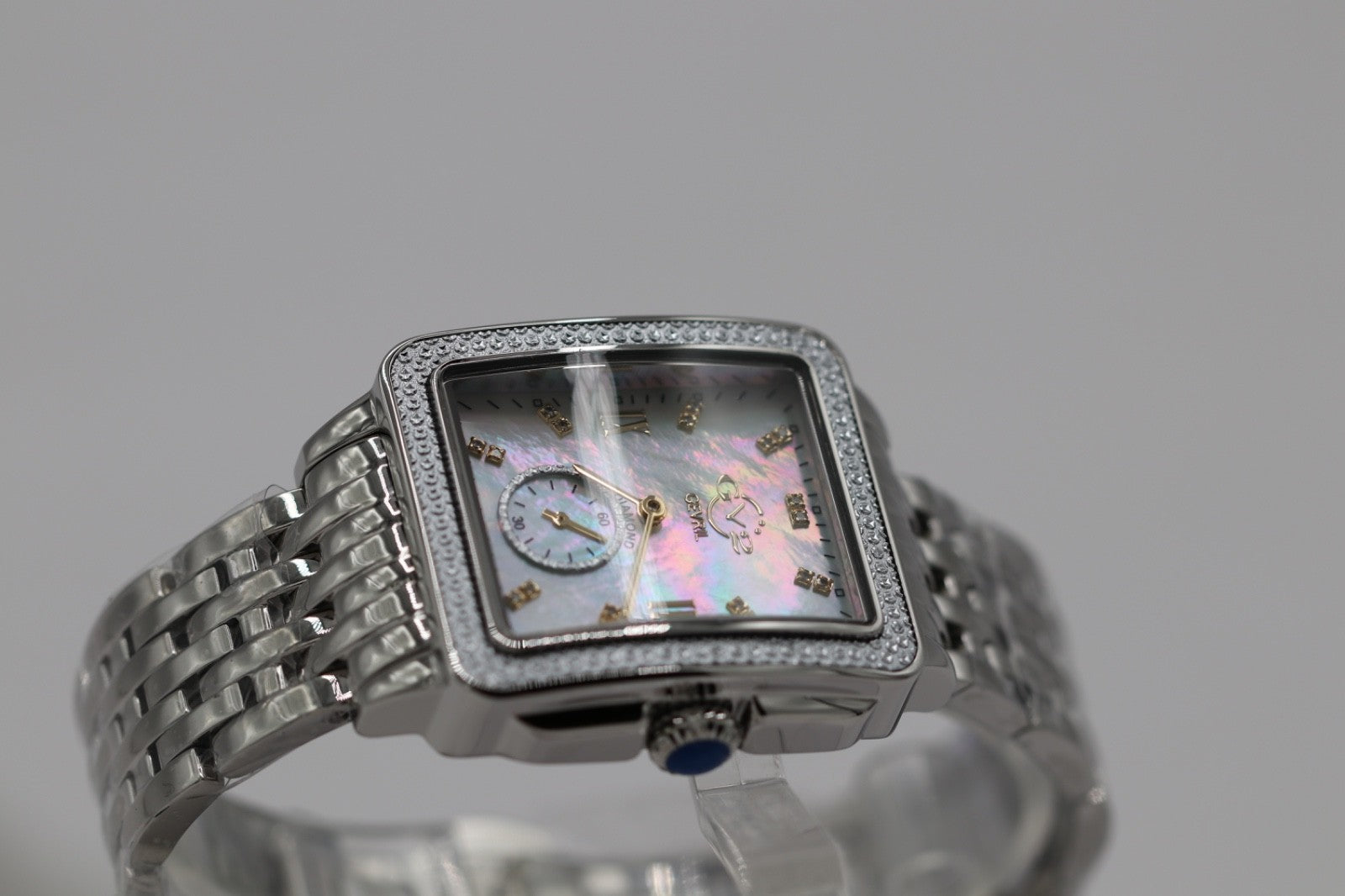 GV2 by Gevril Women's Watch 9258B Swiss Quartz Mother of Pearl Dial Silver Steel