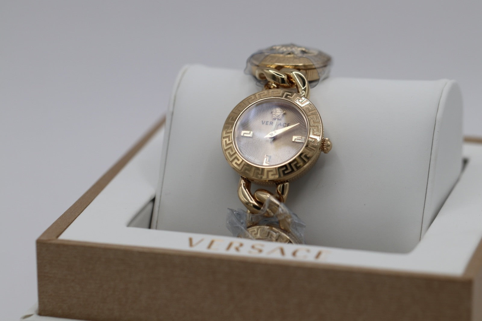 Versace Womens Stud Icon Gold 26mm Bracelet Fashion Watch