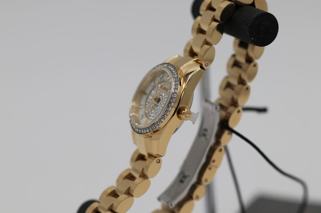 Bulova 98L315 Crystal Pave Gold-Tone Women's Dress Watch - MSRP $249