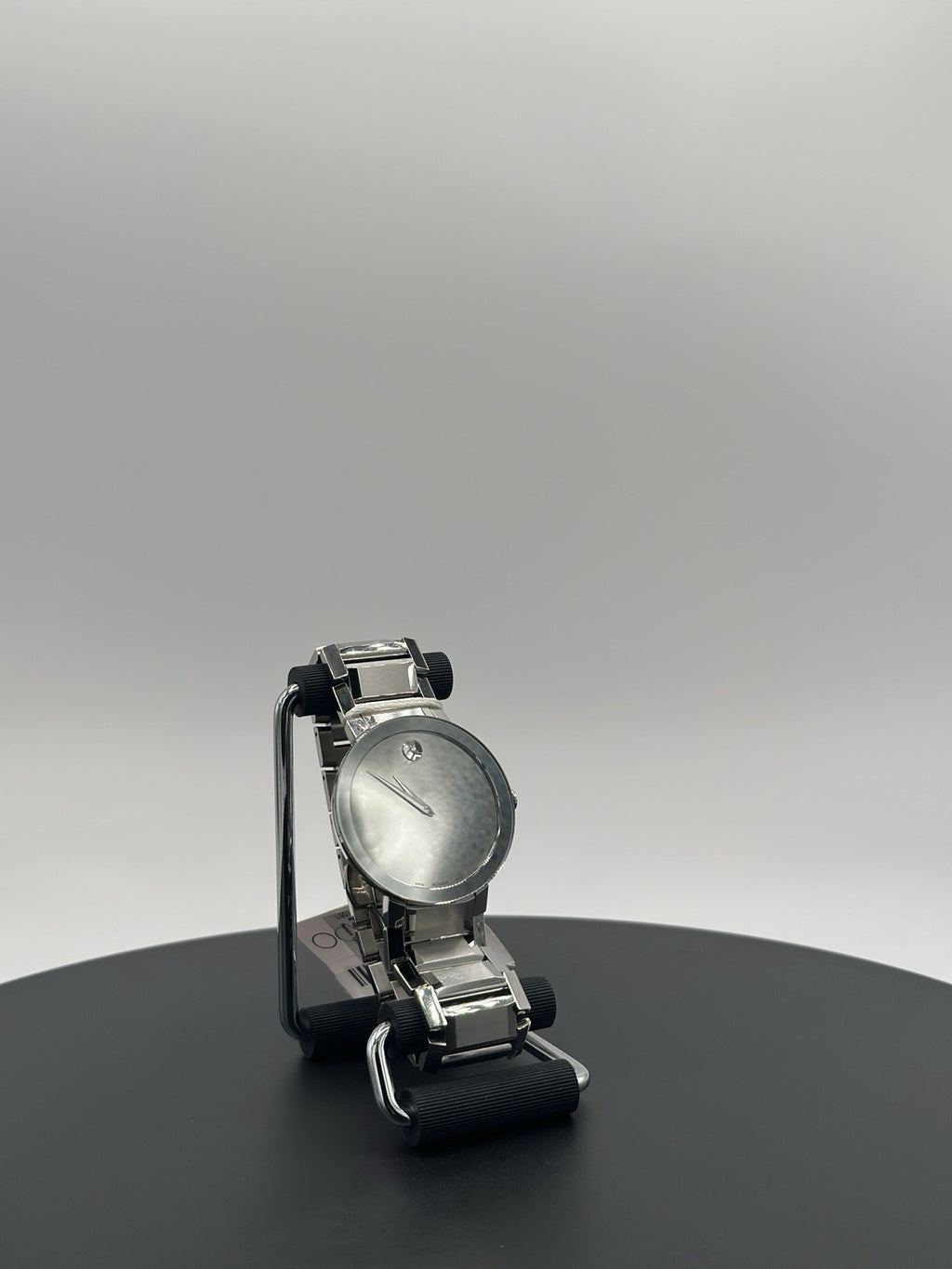 Movado Sapphire Silver Mirror Museum Dial Stainless Steel Men's Watch 0607178