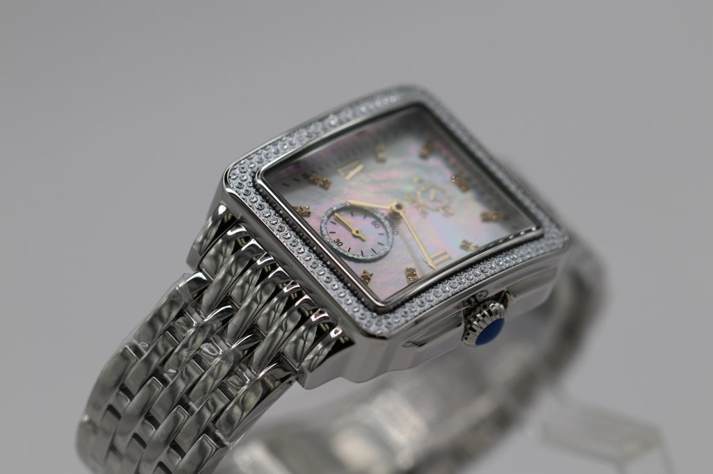 GV2 by Gevril Women's Watch 9258B Swiss Quartz Mother of Pearl Dial Silver Steel