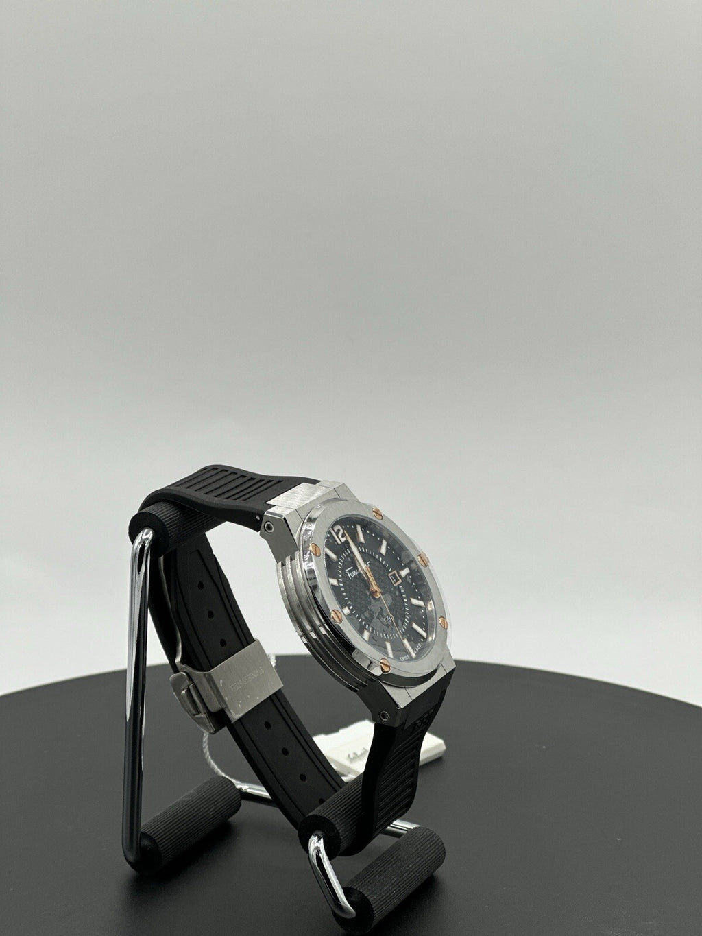 Salvatore Ferragamo F-80 44 mm Silver Stainless Steel with Black Rubber $1,195