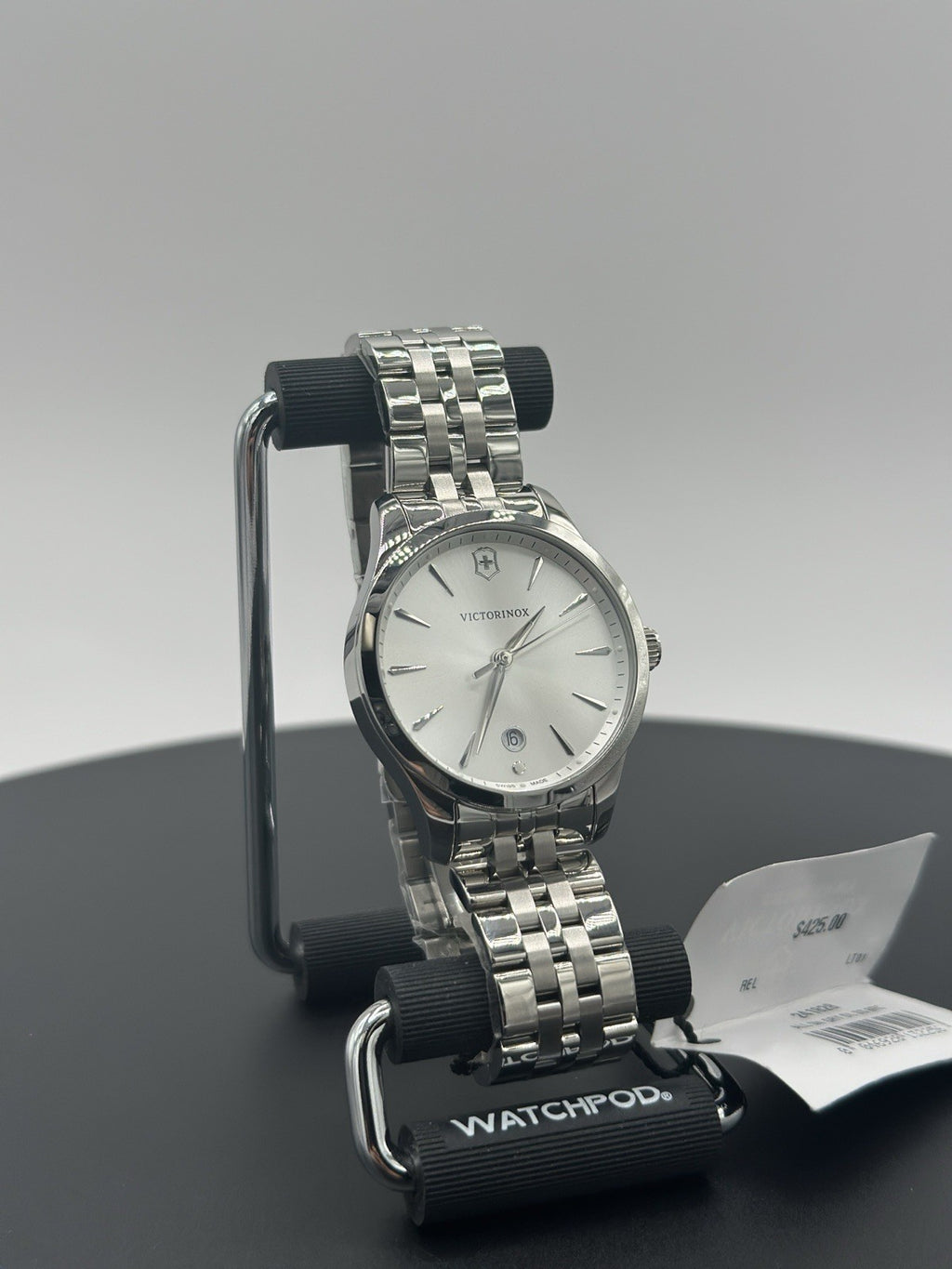 Victorinox Swiss Army Alliance Watch Women 35mm Silver Dial Steel Date Round