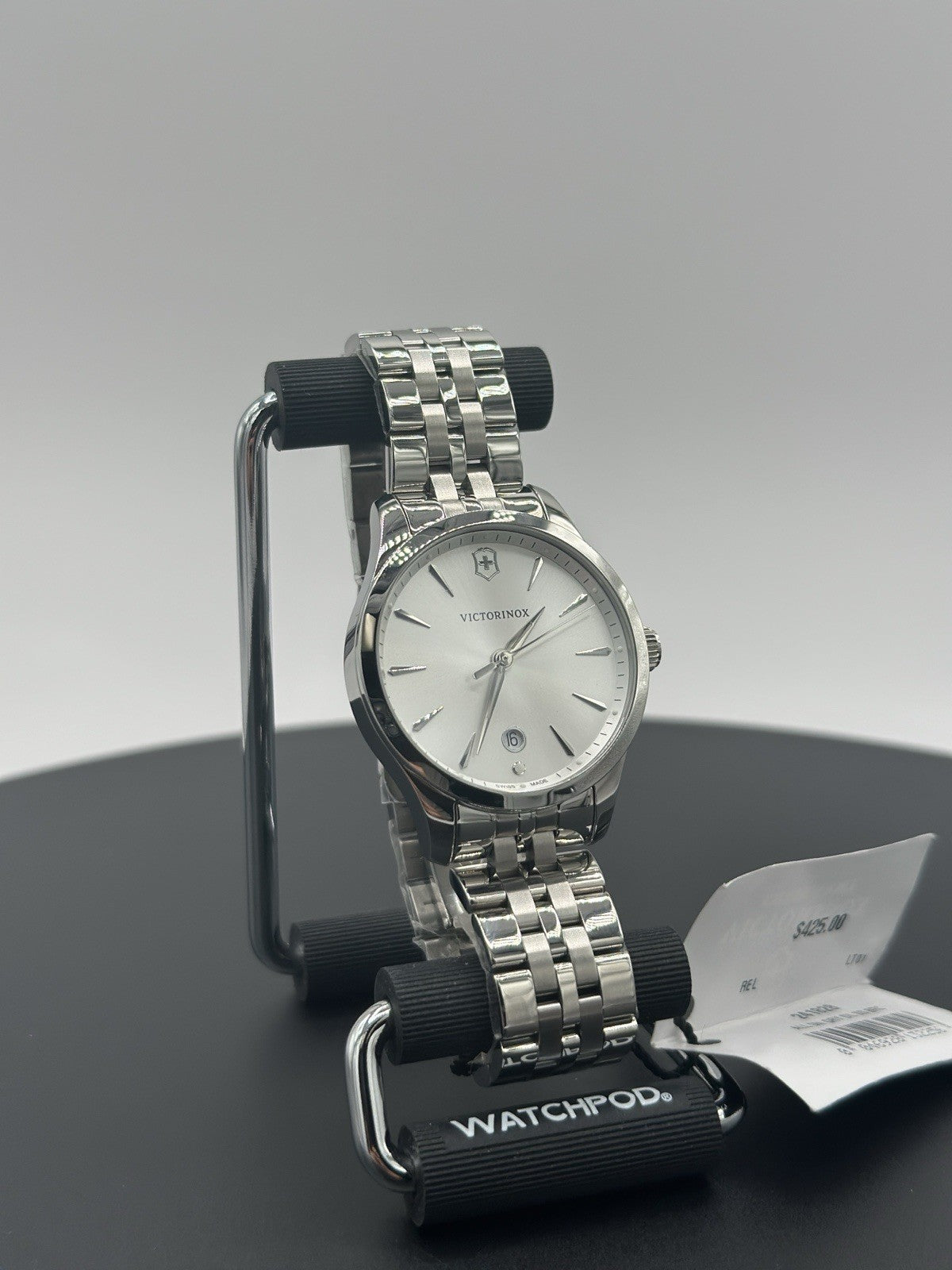 Victorinox Swiss Army Alliance Watch Women 35mm Silver Dial Steel Date Round
