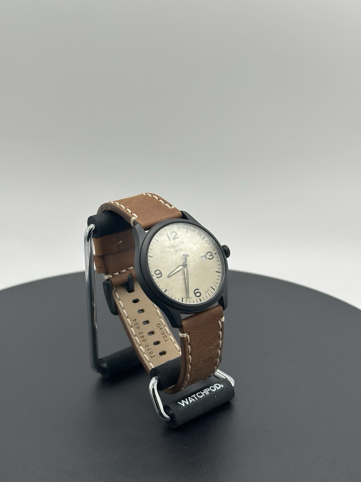 Tissot Mens Gent XL 316L 42mm Black Stainless Steel Case Brown Leather Strap