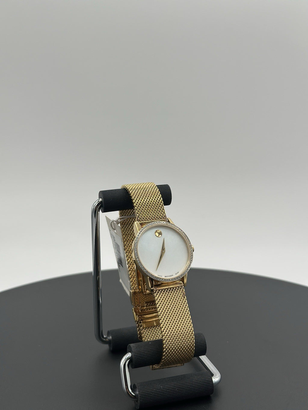 Movado Women's Watch 0607307 White MOP Dial Swiss Quartz Diamond Gold Mesh Band
