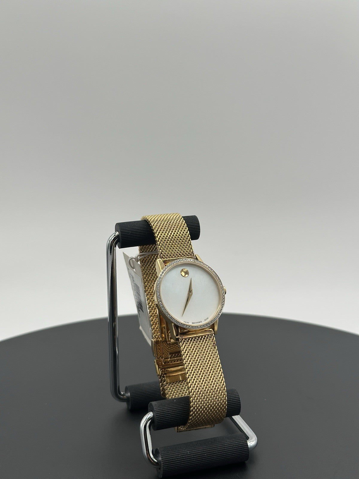 Movado Women's Watch 0607307 White MOP Dial Swiss Quartz Diamond Gold Mesh Band