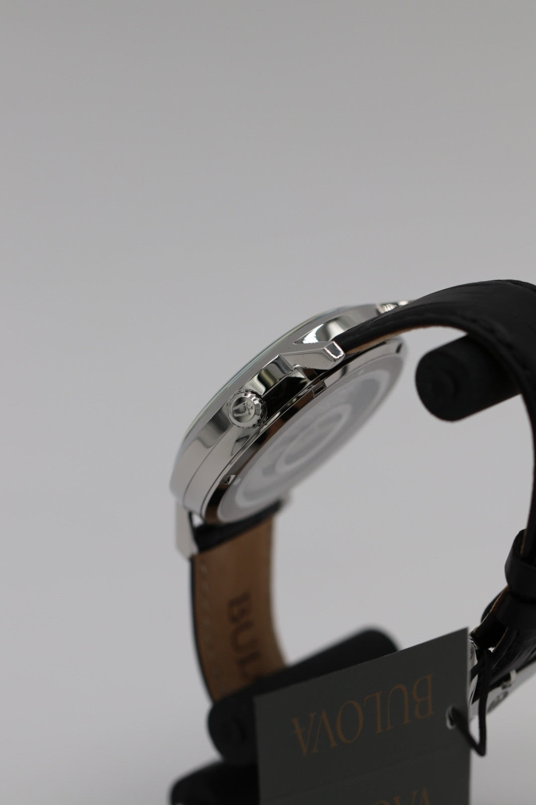 Bulova - Aerojet, Stainless Steel Black Leather Automatic Men's Watch - 96A315