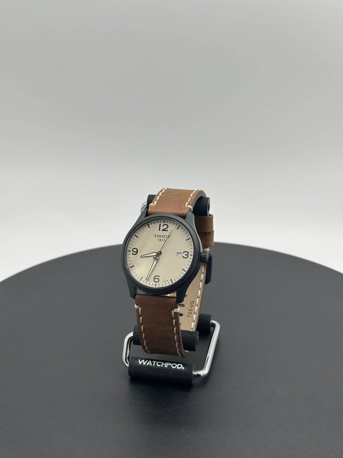 Tissot Mens Gent XL 316L 42mm Black Stainless Steel Case Brown Leather Strap