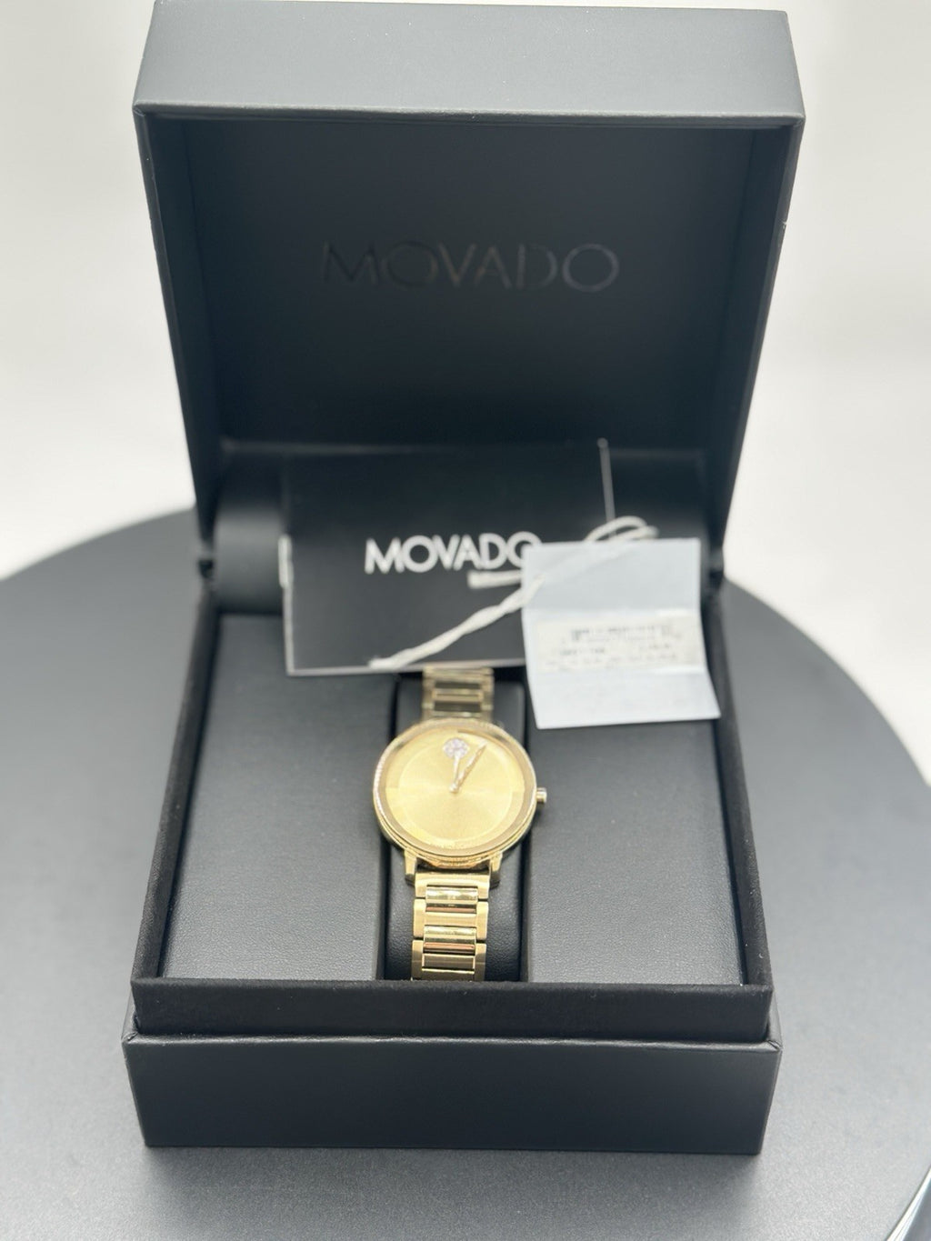 Movado Women's Watch 3601106 Bold Swiss Quartz Gold Dial Stainless Steel 34mm