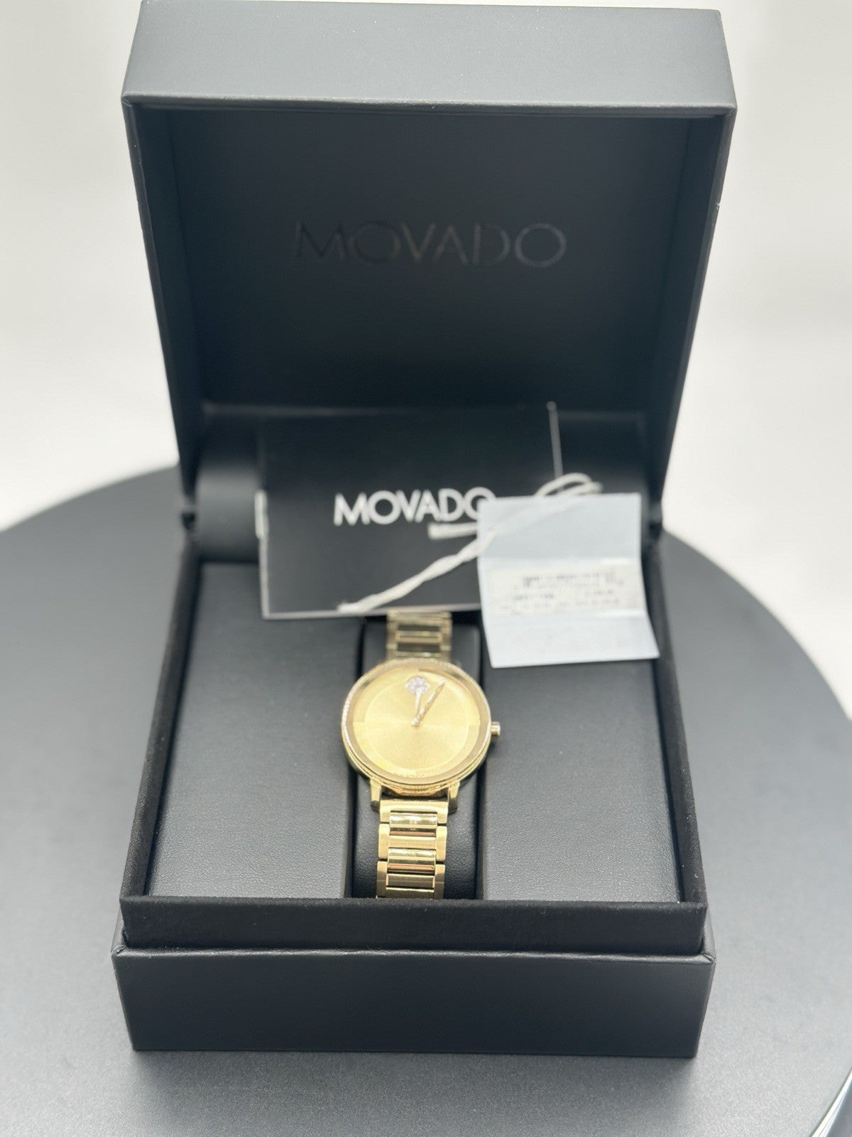 Movado Women's Watch 3601106 Bold Swiss Quartz Gold Dial Stainless Steel 34mm