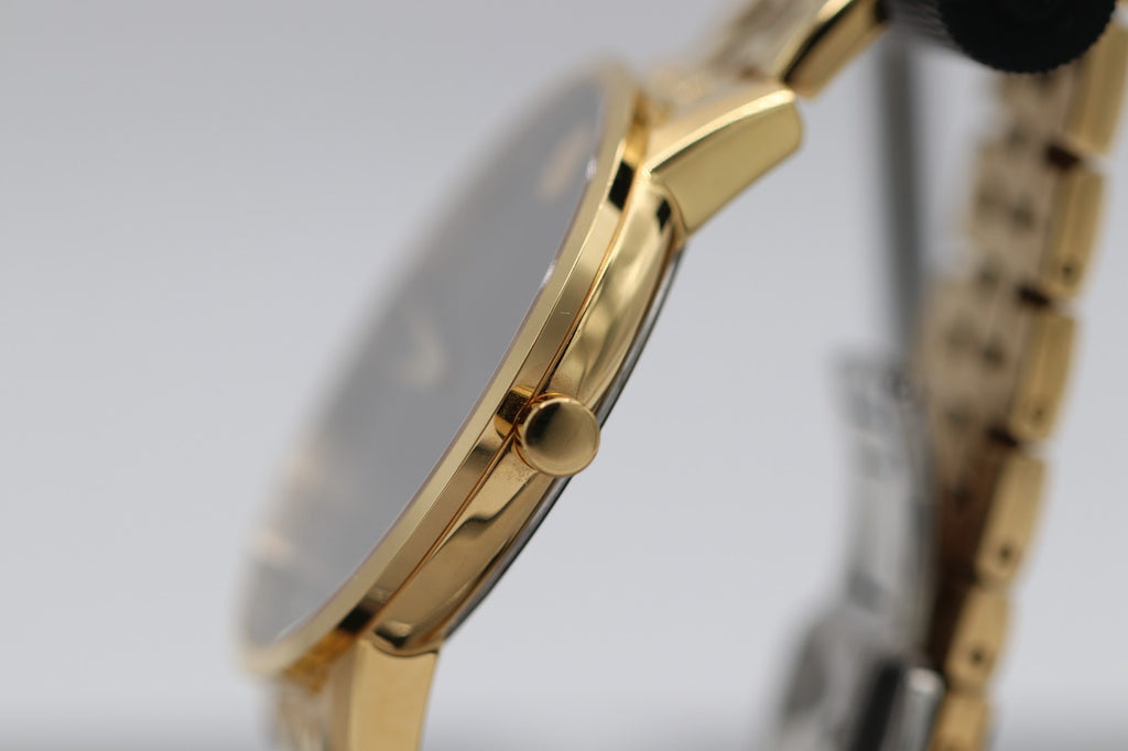Movado Museum Series Men's Gold Tone Black Dial Diamond Quartz Watch 0607625