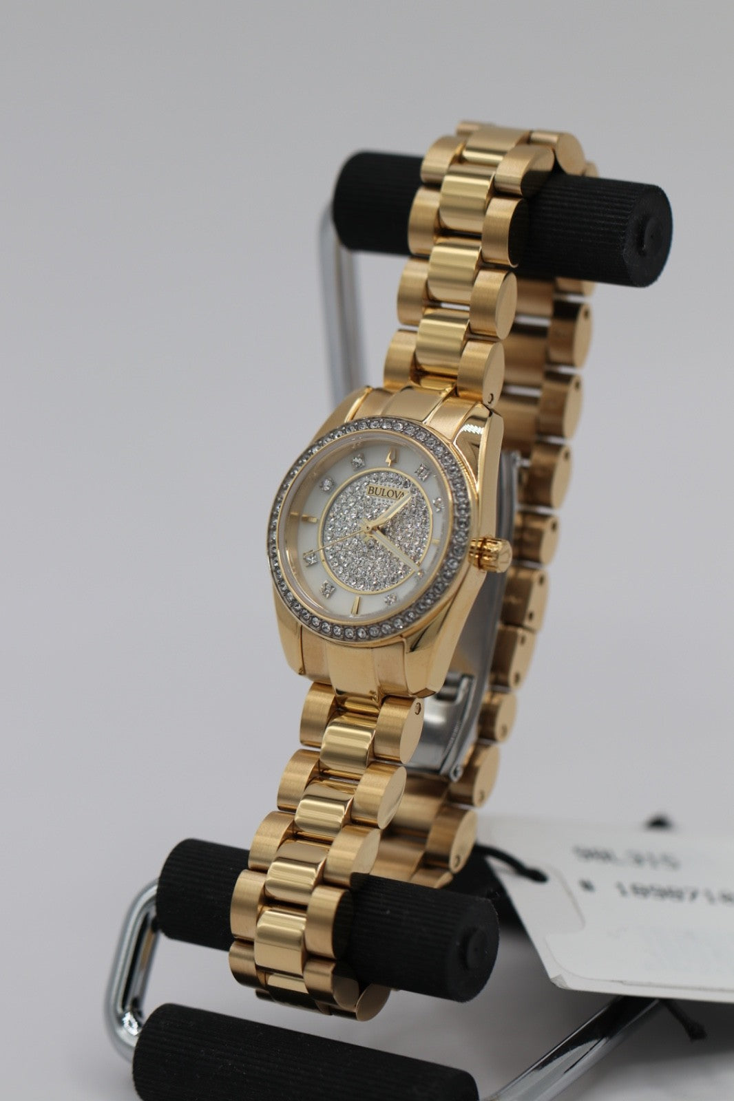 Bulova Classic Gold Tone Stainless Steel Crystal Ladies Watch- Model 98L315 NWT