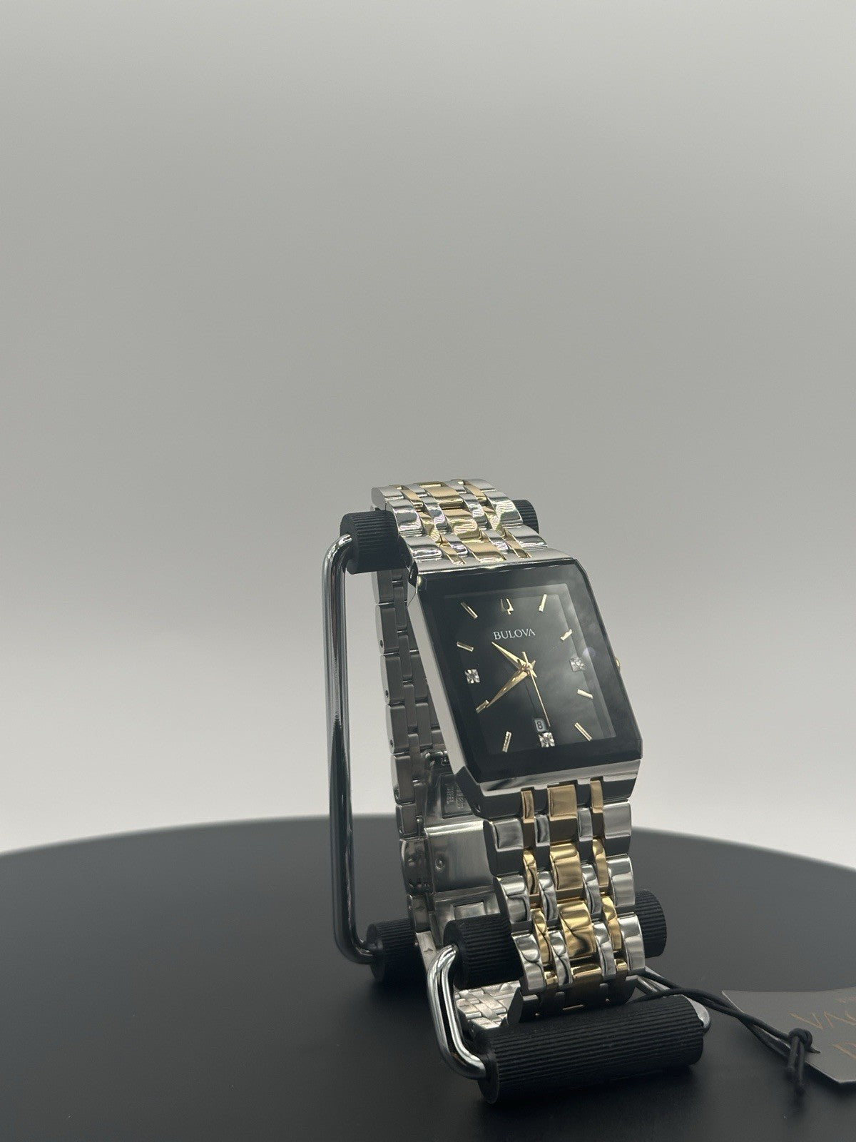 BULOVA 98D153 Diamond Stainless Steel Gold & Silver Tone Date Men's Watch