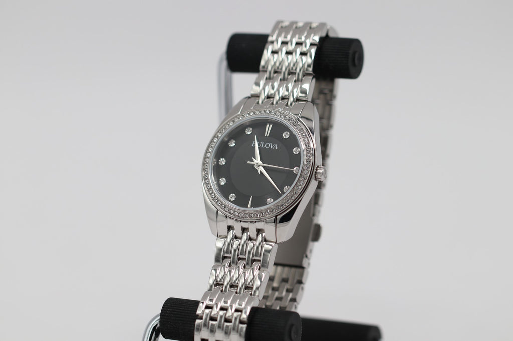 Bulova Classic Crystal Stainless Steel Quartz Ladies Watch 96L317