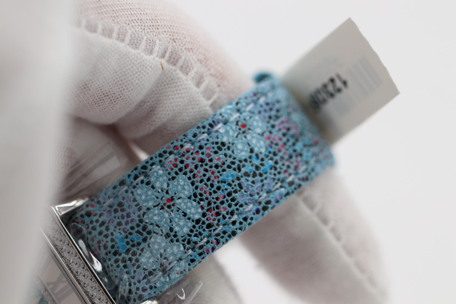 GV2 by Gevril Women's 12309F Padova Floral Blue MOP Dial Swiss Quartz Watch