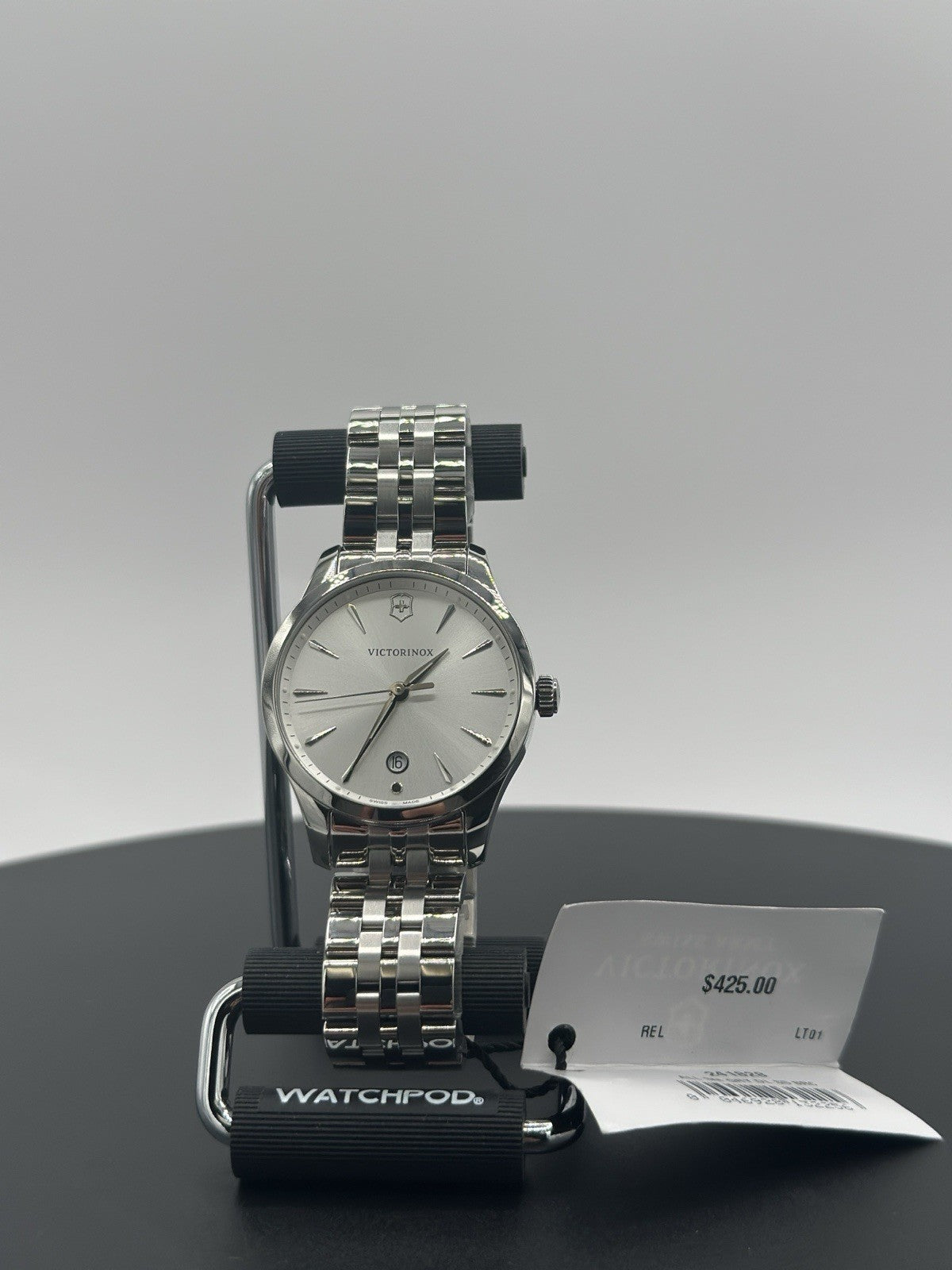Victorinox Swiss Army Alliance Watch Women 35mm Silver Dial Steel Date Round