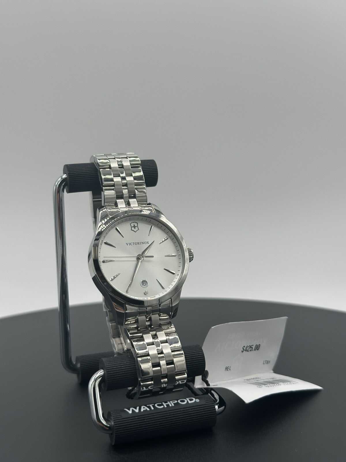 Victorinox Swiss Army Alliance Watch Women 35mm Silver Dial Steel Date Round