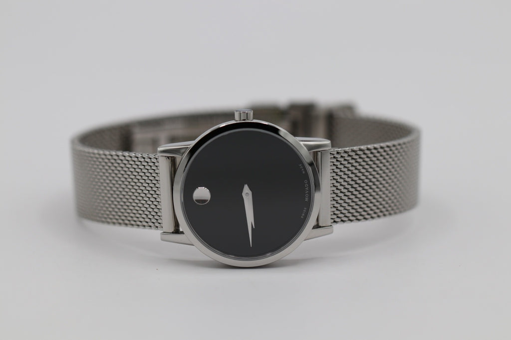 Movado Museum Women's Watch-Swiss Quartz, SS Mesh Bracelet 28mm 0607220