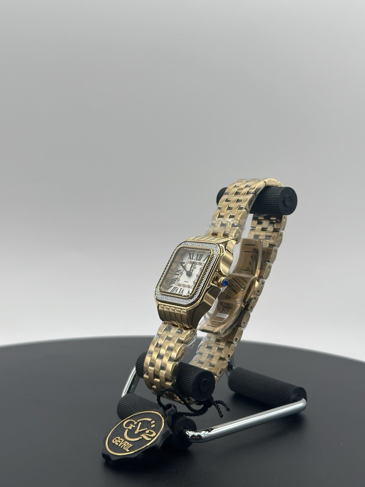 GV2 by Gevril Women's Milan 12112B Swiss Quartz IPYG Gold Steel Diamond Watch