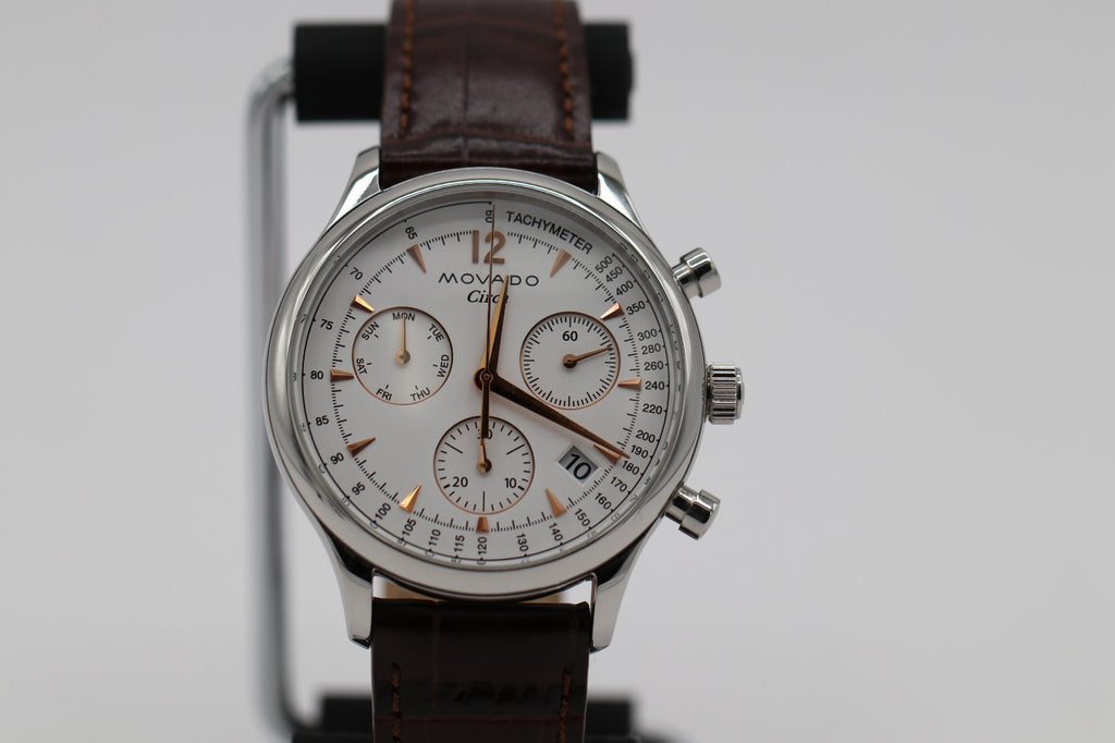 Movado Heritage Series Circa Chronograph Quartz White Dial Men's Watch 3650108
