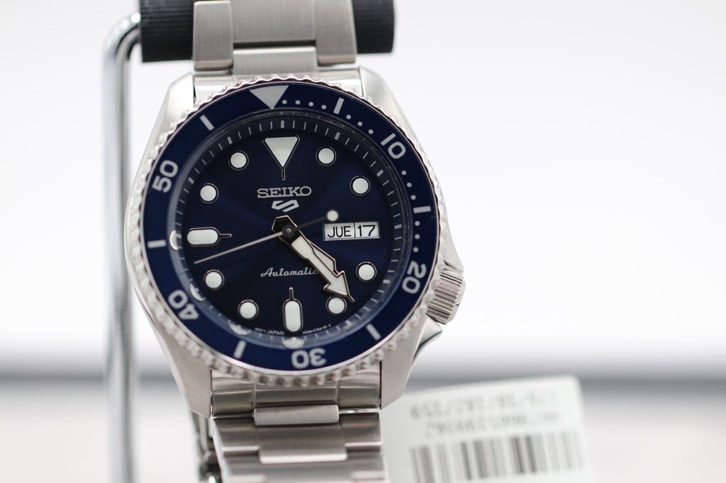 Seiko 5 Sports Steel Case and Bracelet Blue Sunray Dial Men's Watch SRPD51