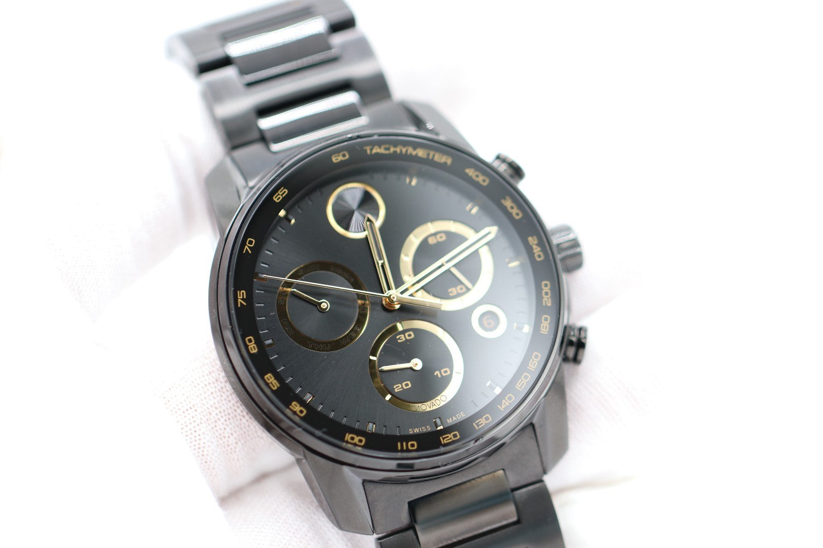 Movado BOLD Verso Chronograph Black Ion-Plated Bracelet Watch | 44mm | 3600906