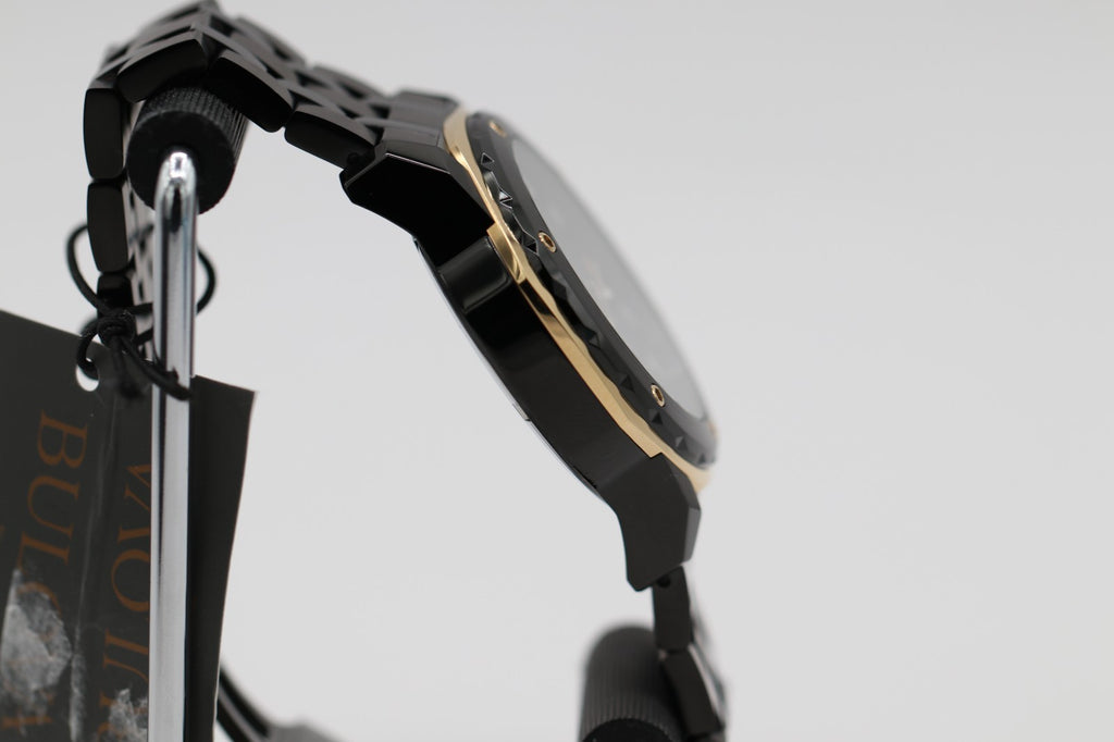 Bulova Marine Star Quartz Diamond Black Stainless Steel Men's Watch 98D176