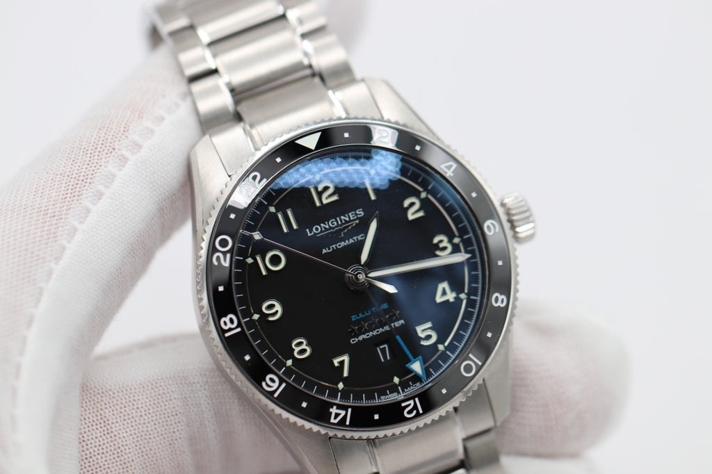 Longines Spirit Zulu Time 42mm Black Dial Steel Men's Watch L38124536