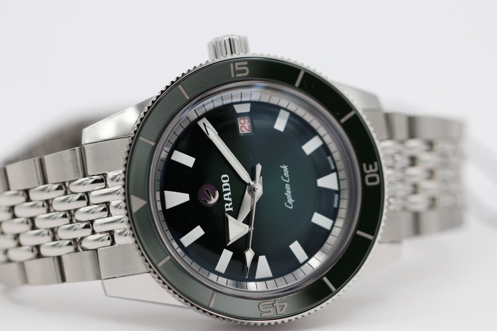 Rado Captain Cook 42mm Auto Green Dial Men's Watch R32505318
