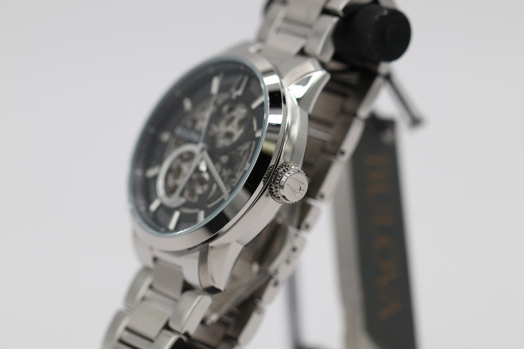 Bulova Classic BUL 96A208 Automatic SS Skeleton 21 Jewels Men's Watch