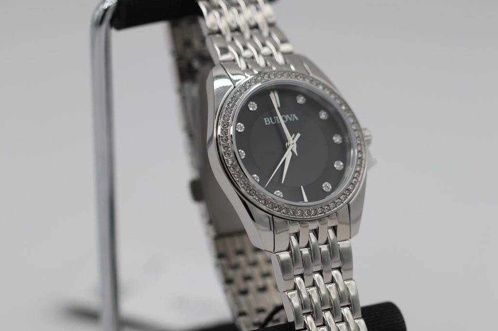Bulova Ladies  Classic Crystal 31mm Stainless Steel Quartz Watch 96L317