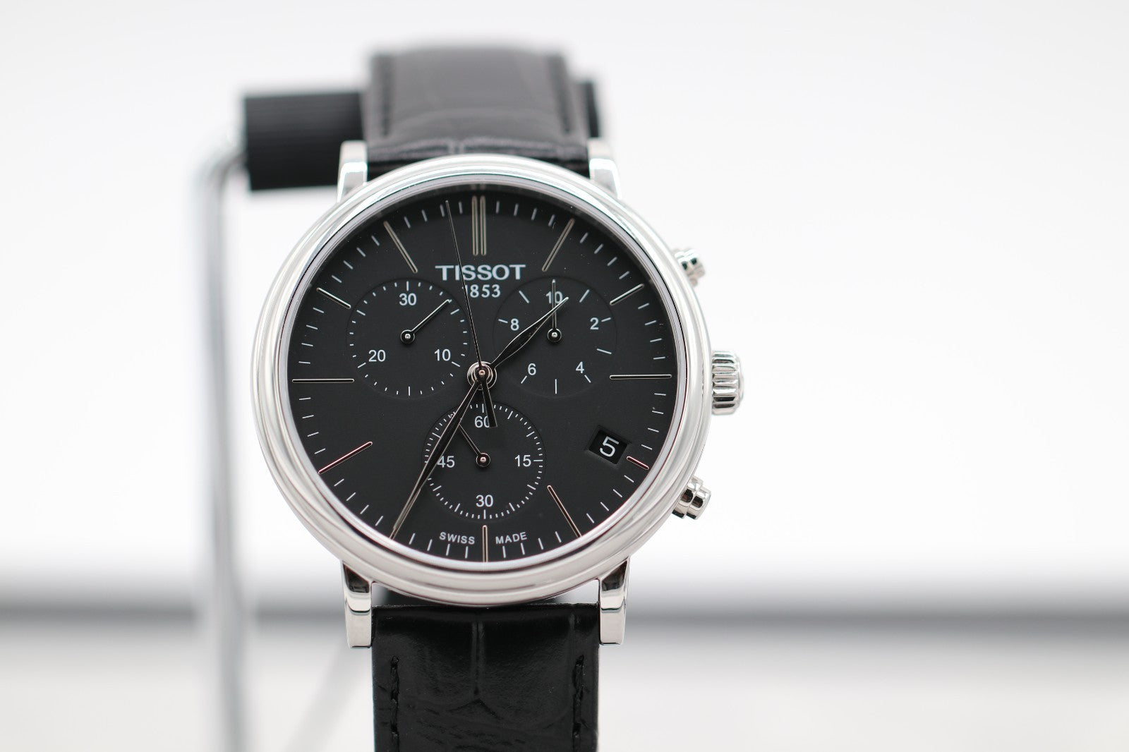 New Tissot Carson Premium Black Dial Leather 41m Mens Watch T1224171605100