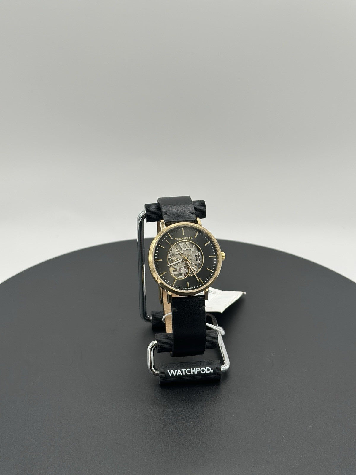 New Caravelle Men's Classic Black Dial Watch Genuine Leather Durable 44A121 $275