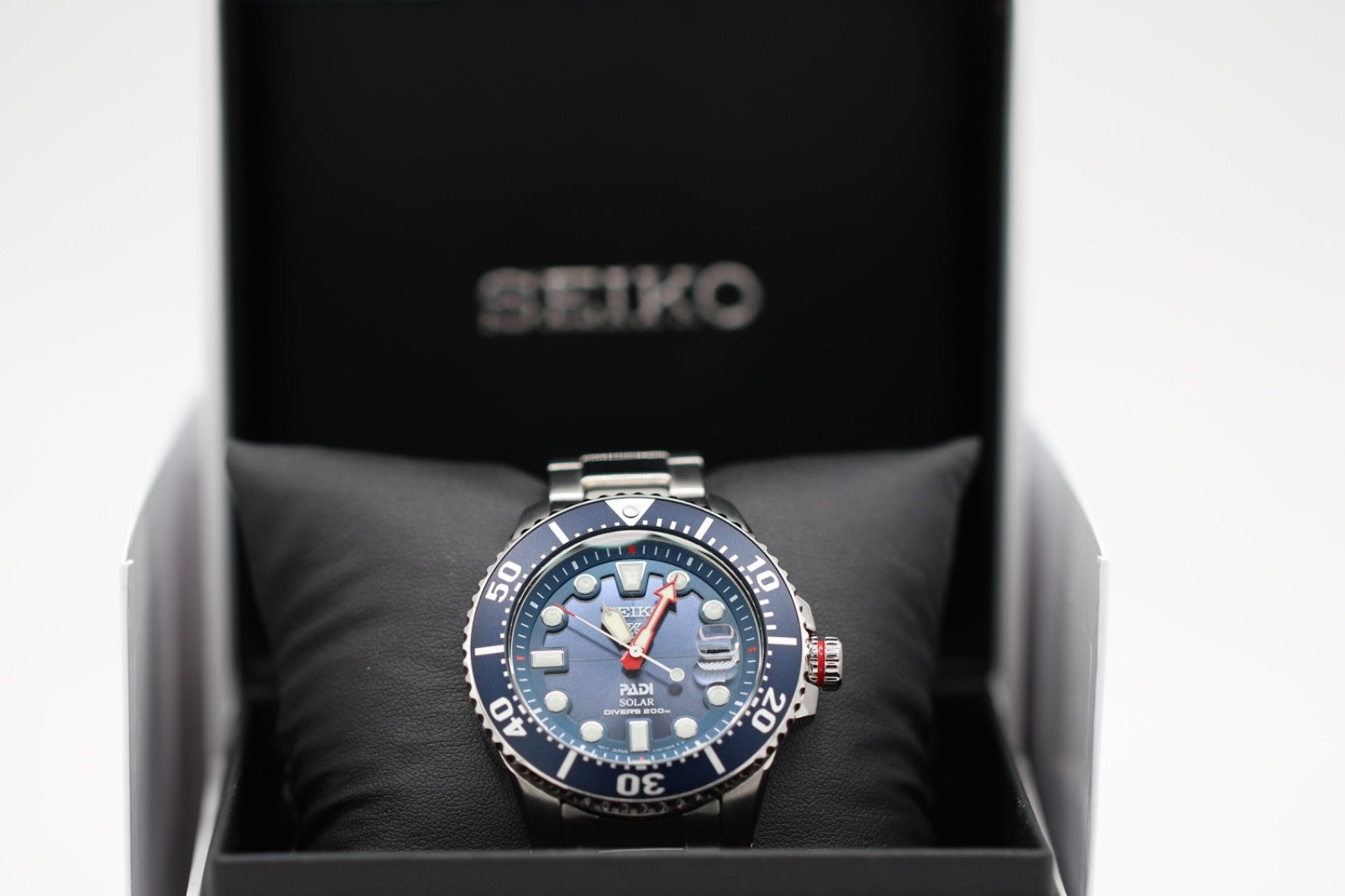 Seiko SNE549 Prospex Mens Watch Silver-Tone 43.5Mm Stainless Steel Blue Dial 