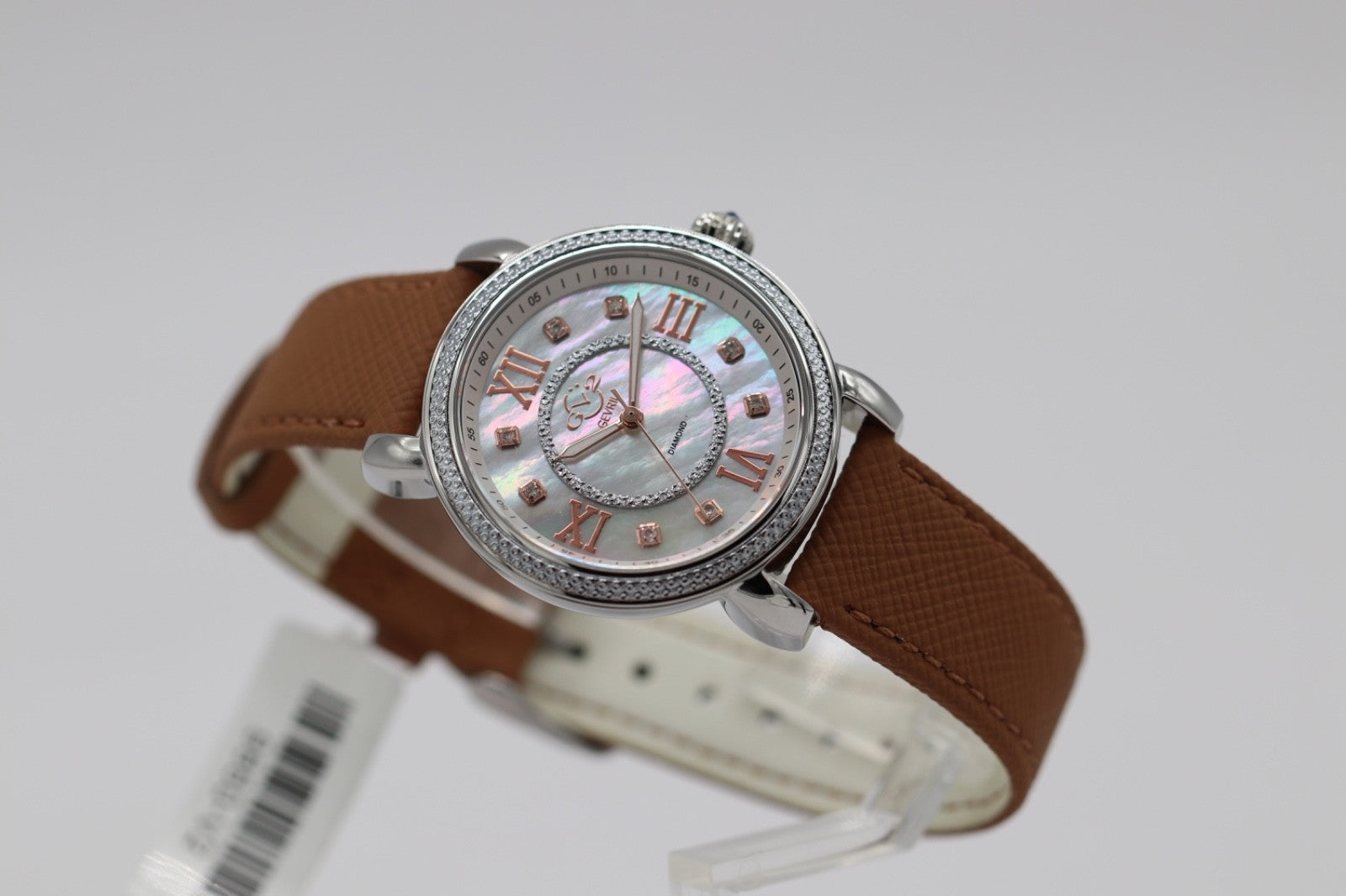 GV2 by Gevril Women's 9860-V2 Marsala Vegan MOP Dial Swiss Quartz Diamond Watch