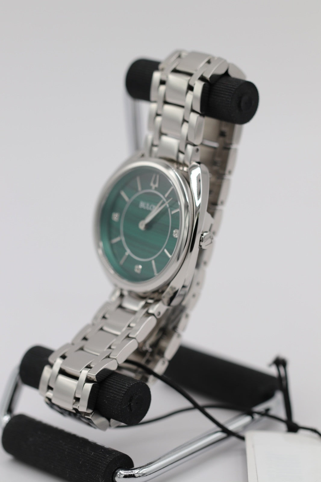 Bulova 96P256  Classic Diamond Malachite Stainless Steel Quartz Ladies Watch