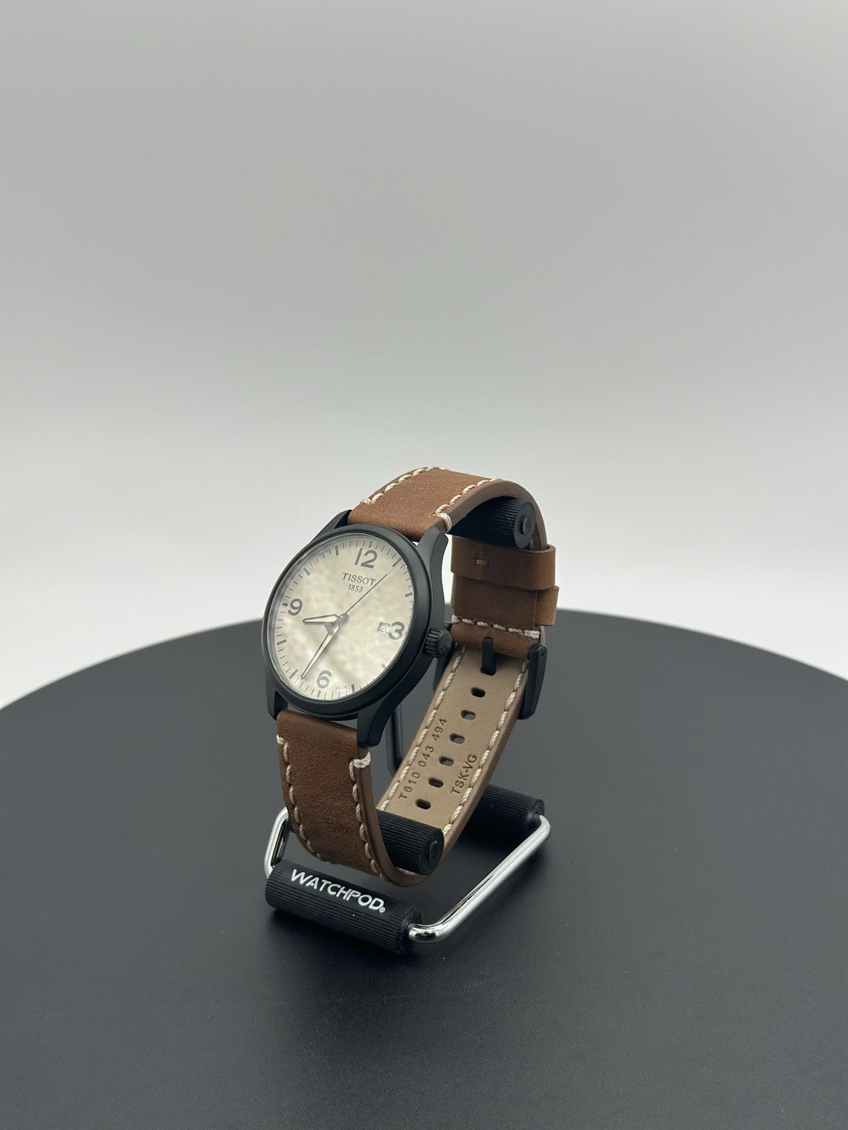Tissot Mens Gent XL 316L 42mm Black Stainless Steel Case Brown Leather Strap